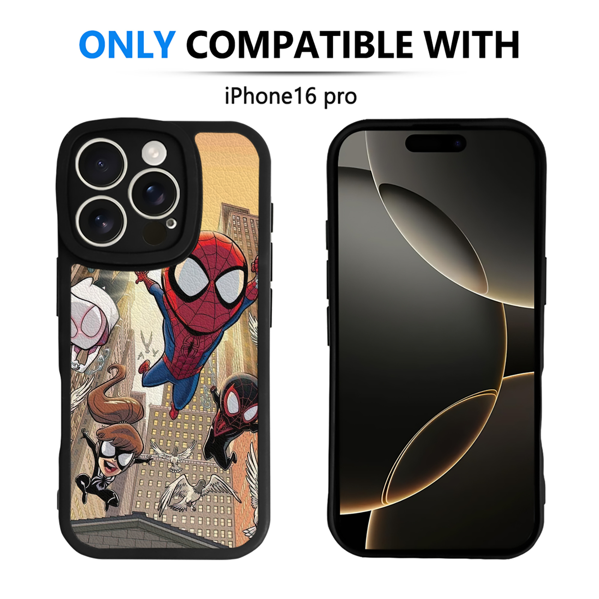 Spider Man スパイダーマン 【iPhone 16シリーズ対応】シリコンスマホケース（レザー調） 材質：シリコン